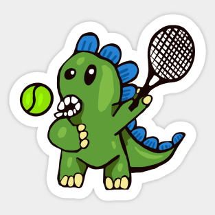 Dinosaur Playing Tennis Sticker